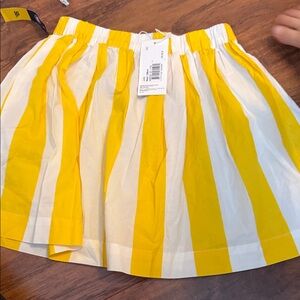 Petit Bateau Yellow and White Striped Kids Skirt
